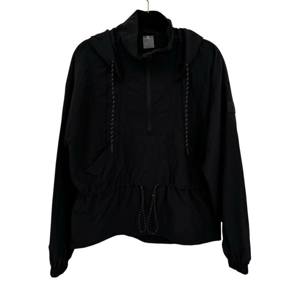 CALIA Hooded Water Repellent Windbreaker Pure Black Size Medium NWT